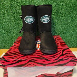 Women's NFL Licensed New York Jets Faux Fur Lined Boots SIZE 8 NEW WITH TAGS